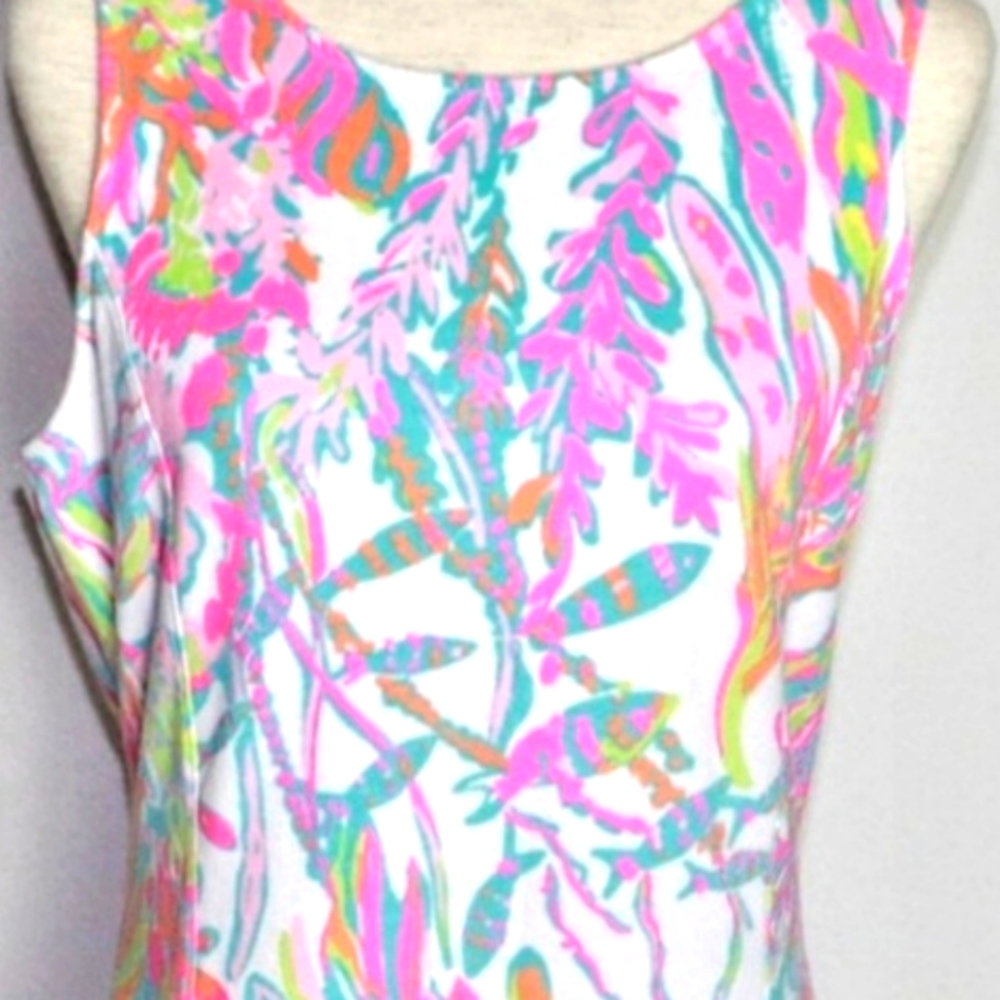 Lilly Pulitzer Whiting Shift  Dress Scuba Cuba Cut-Out